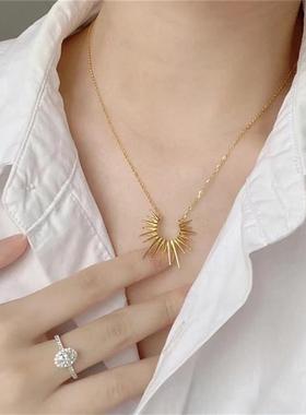 日本MUMI新款欧美设计师款太阳项炼女ins网红爆款饰品小众吊