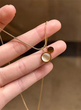 日本MUMI官方优雅有型~猫眼石项炼2025年新款毛衣炼 炼 轻奢设计