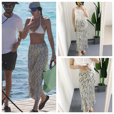 少量原标 买手店doen ELOWEN 达妹真丝碎花百搭半身裙