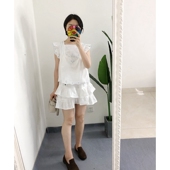 荷叶边花边刺绣棉麻衬衫 折 减龄显白 AUDEN 法式 买手店doen