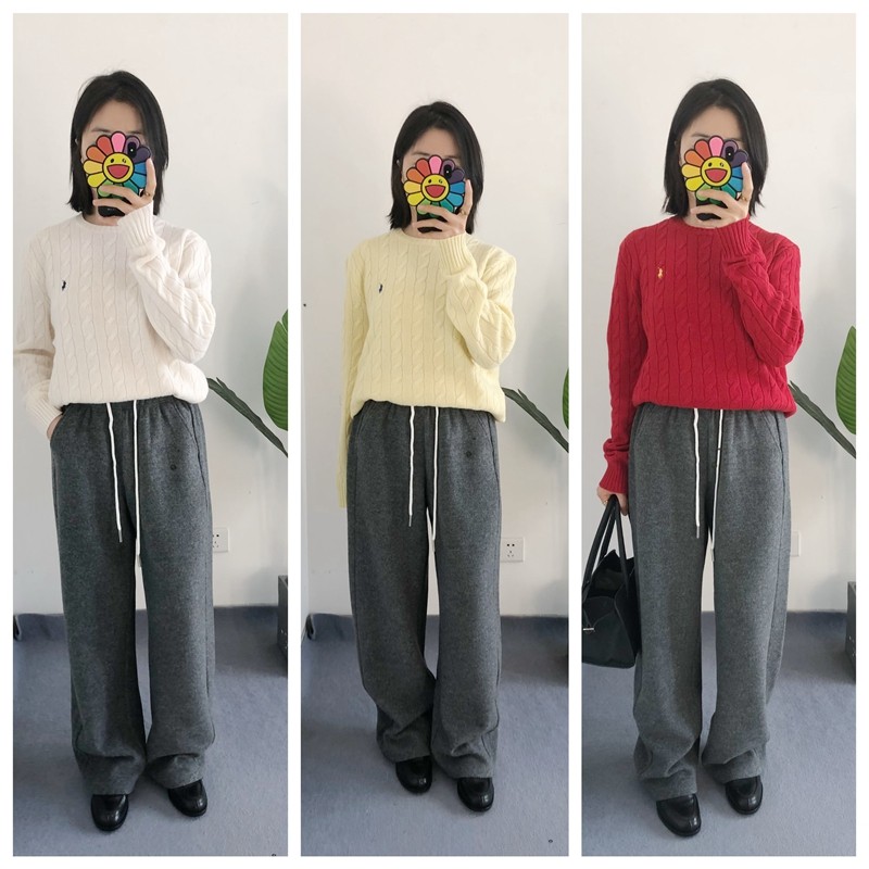 买手店 经典圆领男款90羊毛10羊绒绞花针织套头衫麻花毛衣宽松