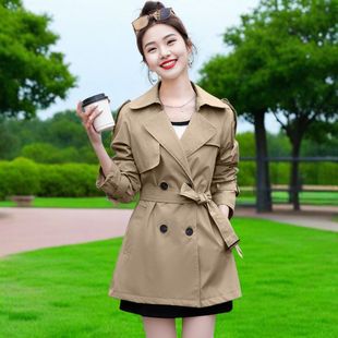 高档女风衣2025女士新款外套春秋小个子气质女士西装修身束腰外套