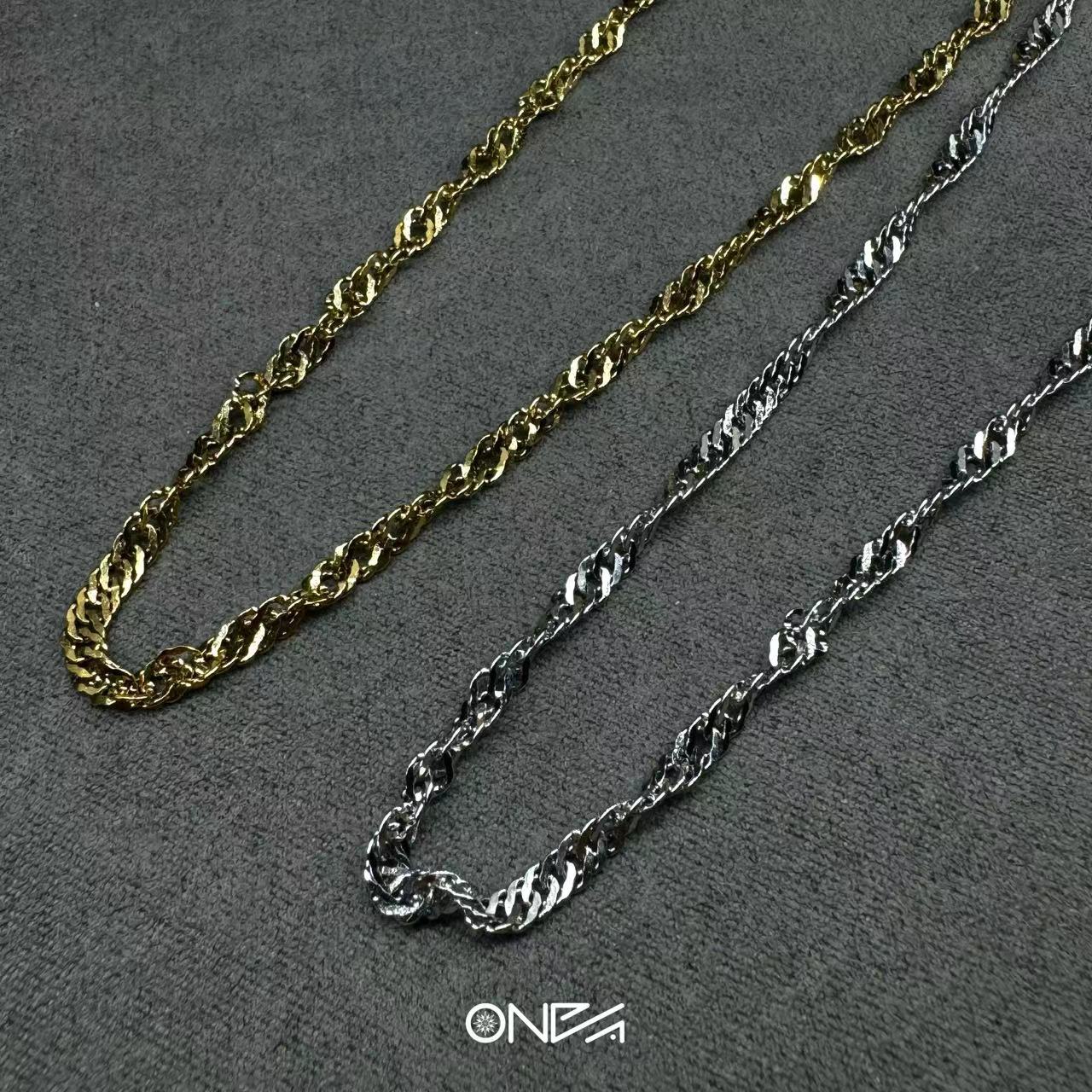 ONEART原创水波纹素链男女项链