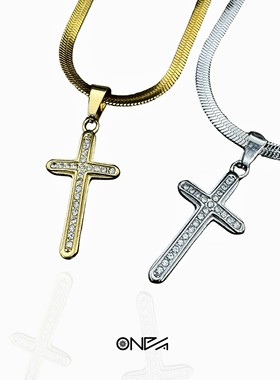 ONEPART原创满钻十字吊坠项链