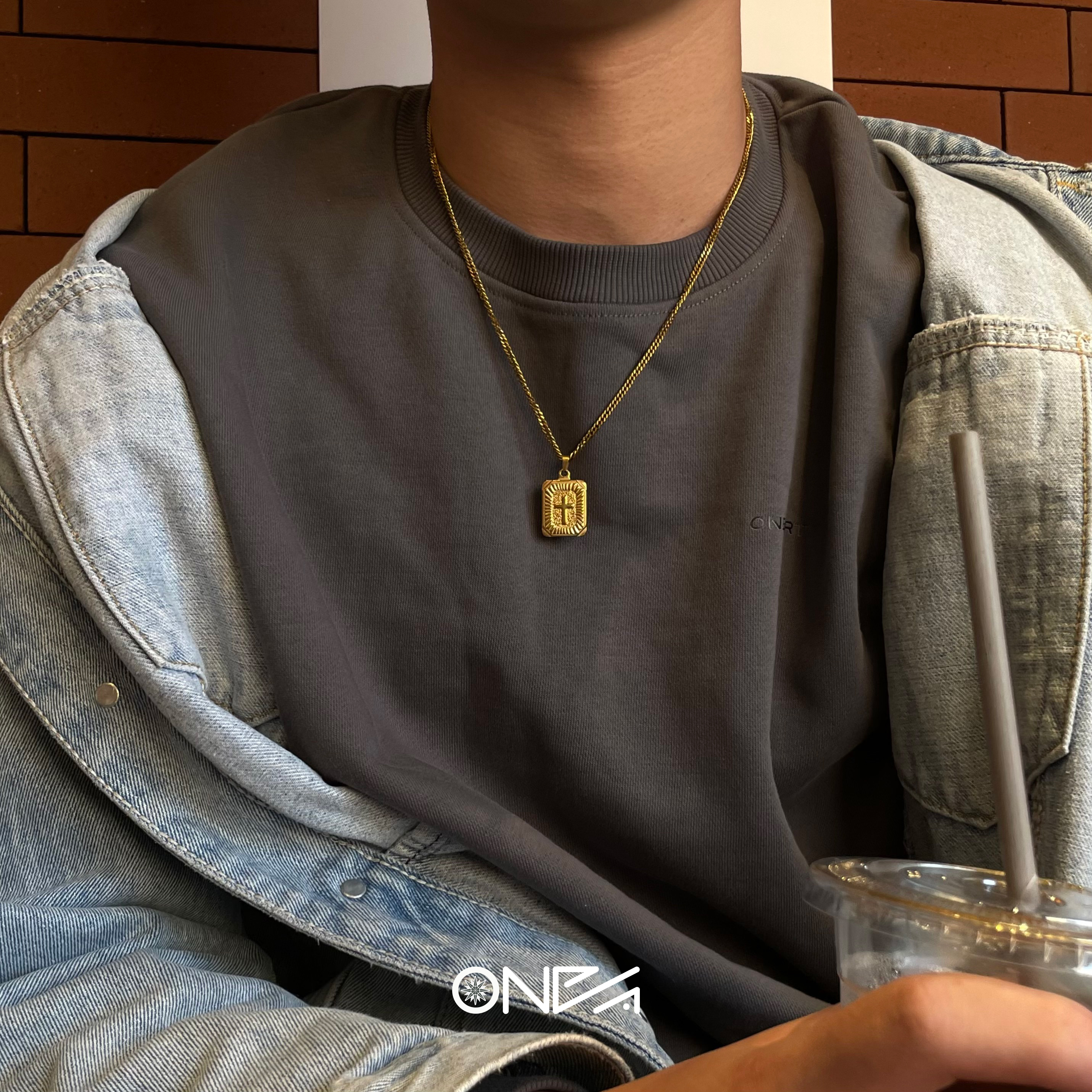 ONEPART八月新品十字喜平项链