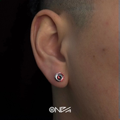 ONEPART原创小众S925银鸟巢切爆闪锆石耳骨耳钉高级感养耳洞耳饰