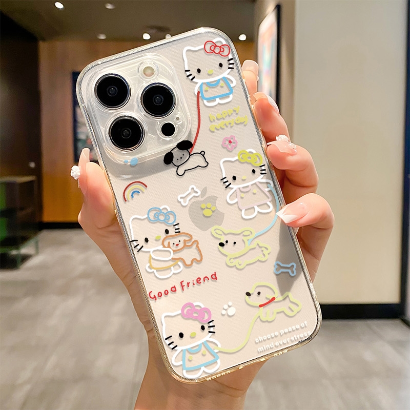 适用iphone16/15pro苹果13/14Promax华为NOVA11/12/P70/MATE70/oppoK12/K11/Reno9/Reno8凯蒂小狗会手机壳