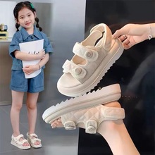 真皮女童凉鞋2025新款运动夏季公主小女孩儿童鞋子软底中大童夏款
