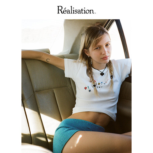 RealisationPar纯棉T恤字母涂鸦