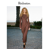 RealisationPar Gia The 连衣裙蟒纹复古长袖 真丝长裙