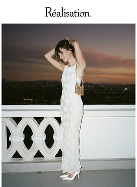 RealisationPar 全花色船领无袖气质真丝连衣裙长裙 The Carla