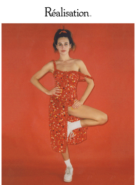 RealisationPar 连衣裙枫叶红真丝鸢尾花约会连衣裙 The Juliet