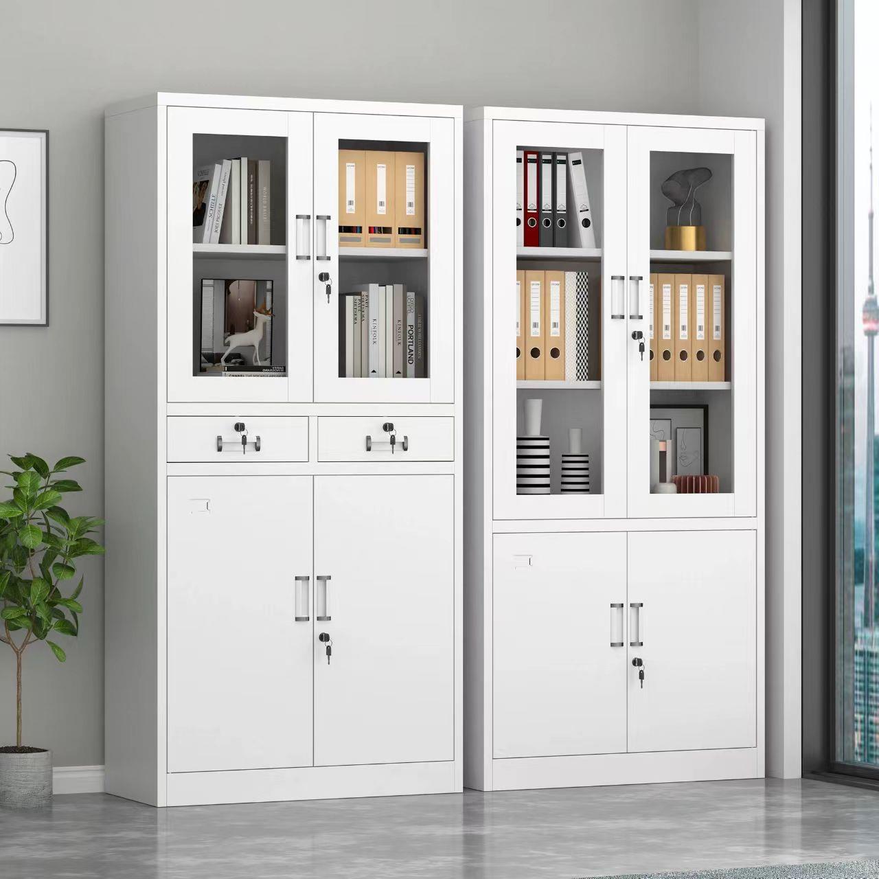 钢制文件柜加厚带锁分体五节档案资料柜办公室凭证矮柜铁皮柜