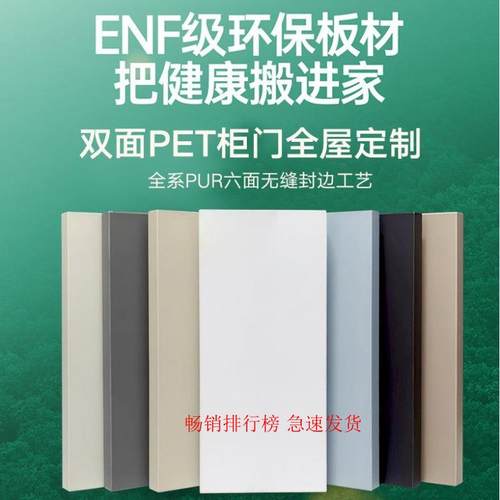pet高光板颗粒板实木多层室内EO级肤感柜门板橱柜衣柜门欧松板