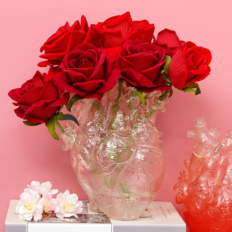 透明心脏花瓶摆件创意客厅玄关卧室心形插花干花容器装饰生日礼物