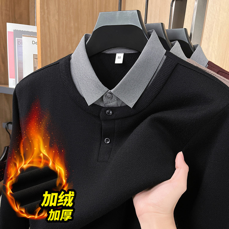 衬衫领刺绣/绣花冬季青春活力风套头针织衫/毛衣