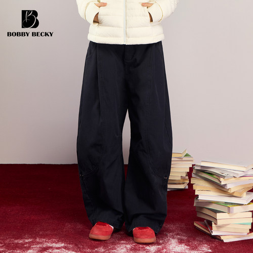 Bobbybecky美式复古水洗做旧纯棉牛仔弯刀裤