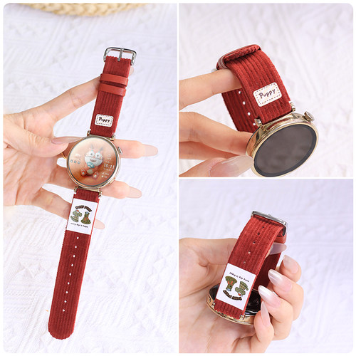 适用华为gt6表带新款双面灯芯绒