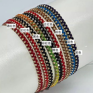 18K金爆闪镭射珠手链红绳本命年好运送礼 手工转运编织手绳情侣款