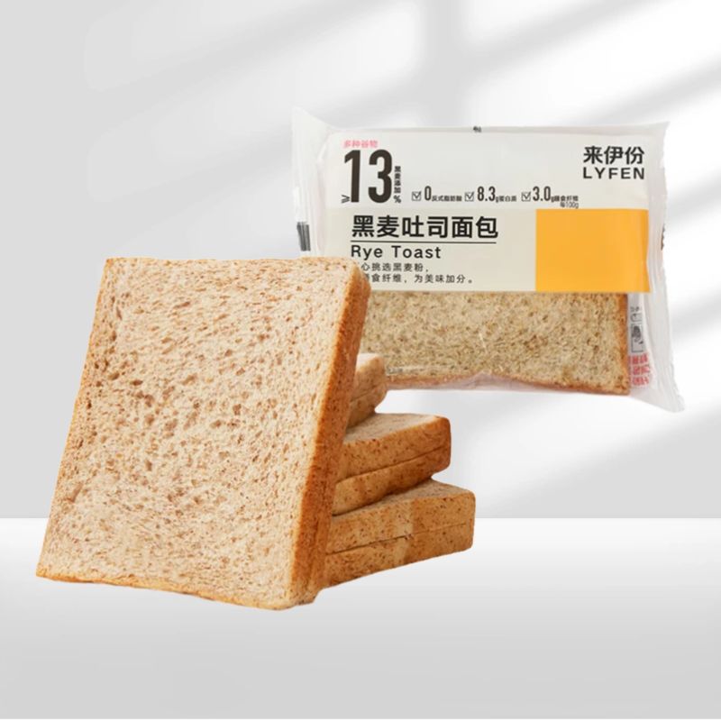 来伊份黑麦吐司粗粮早餐全麦切片图片
