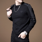 潮牌圆领长袖 高端设计拉链套头上衣服男士 卫衣 欧洲站时尚 2026新款