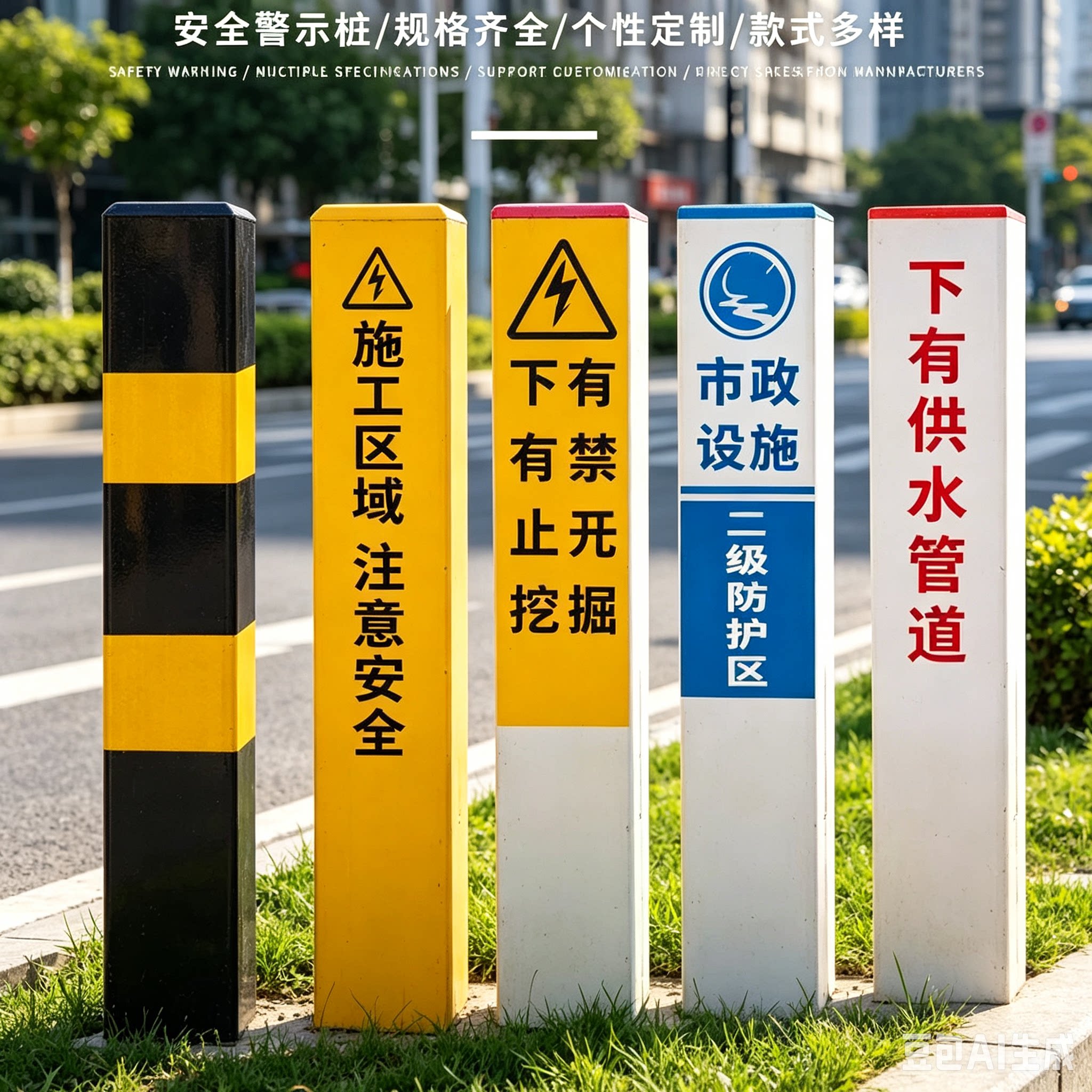 安全警示桩不锈钢标识牌定制电力石油管道保护区警示牌厂家直售