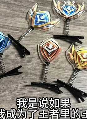 王者国标发夹王者荣耀抽象发卡透明亚克力卡子大国标立体弹簧发饰