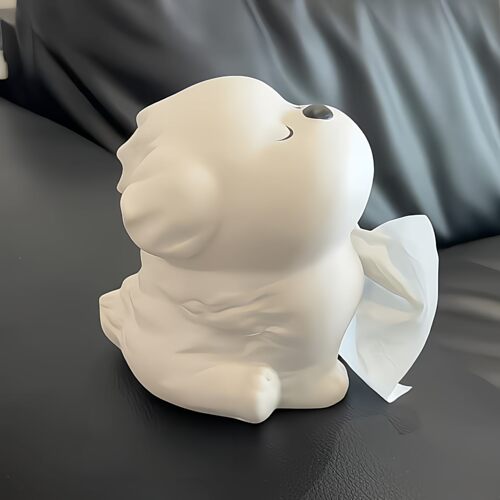 傲娇小狗纸巾盒家用陶瓷纸巾收纳盒桌面茶几抽纸盒多功能装饰摆件