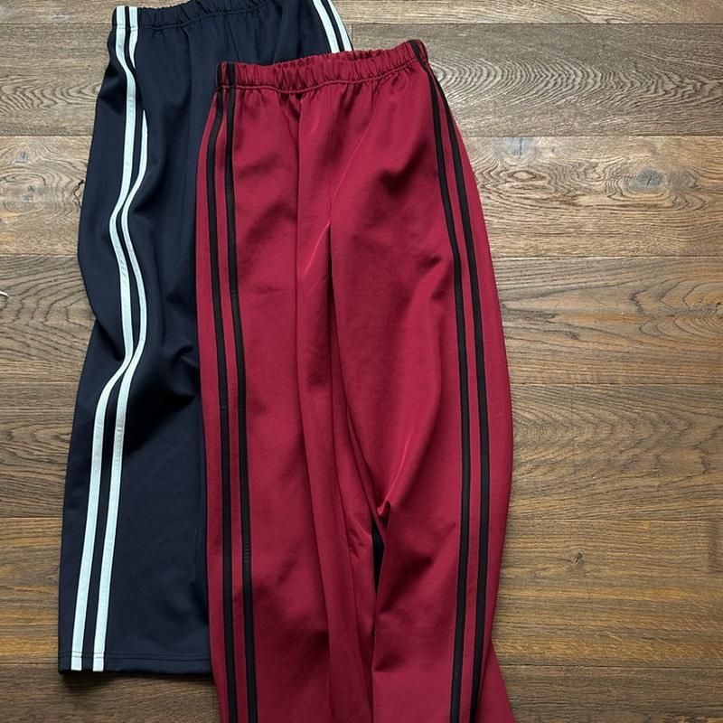侧条纹运动休闲裤松紧百搭阔腿裤