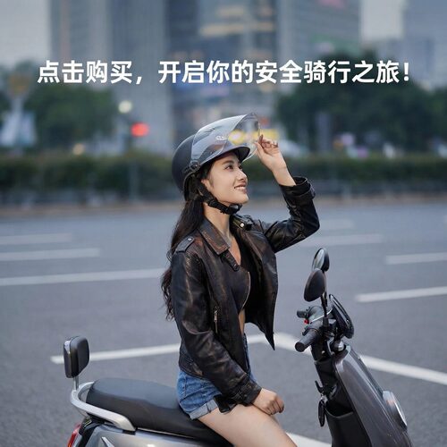 ak艾凯半盔通勤四季防晒电动车