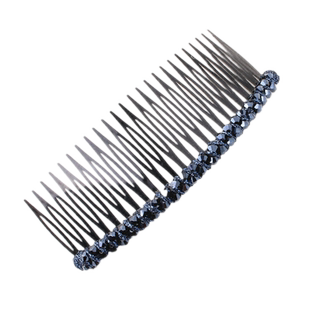 简约水晶发梳插梳子成人盘发发卡碎发夹子女带齿防滑刘海梳头发饰