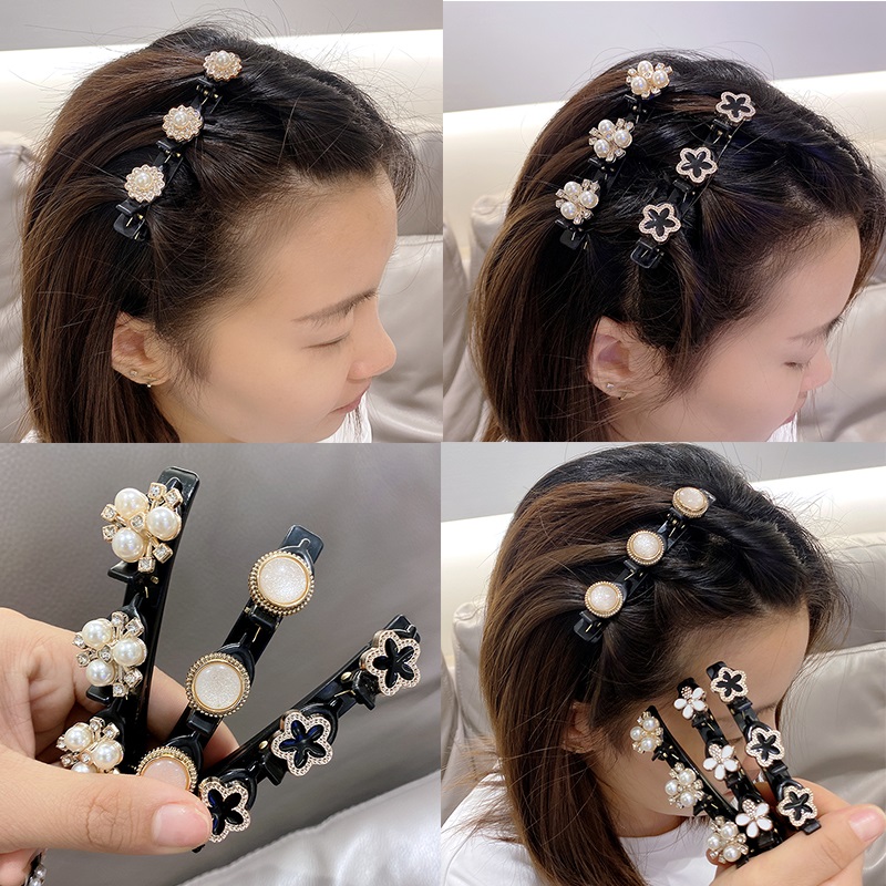 韩版编发发夹刘海侧边碎发发卡女网红神器发抓夹头饰前额鸭嘴夹子