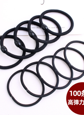 高弹力发绳女黑色基础加粗成人头绳简约耐用头绳扎头发皮筋发饰品