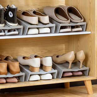 托塑料 鞋 子收纳神器省空间一体式 柜分隔鞋 家用里 双层宿舍放鞋