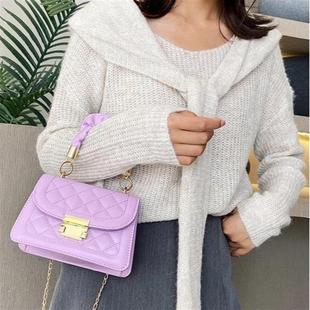 流行和多才多艺的女士包2025流行的韩式时尚链斜挎包流行小方形包