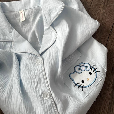 全棉纯棉2025新款凯蒂猫hellokitty长袖云朵棉绸春秋睡衣女可外穿