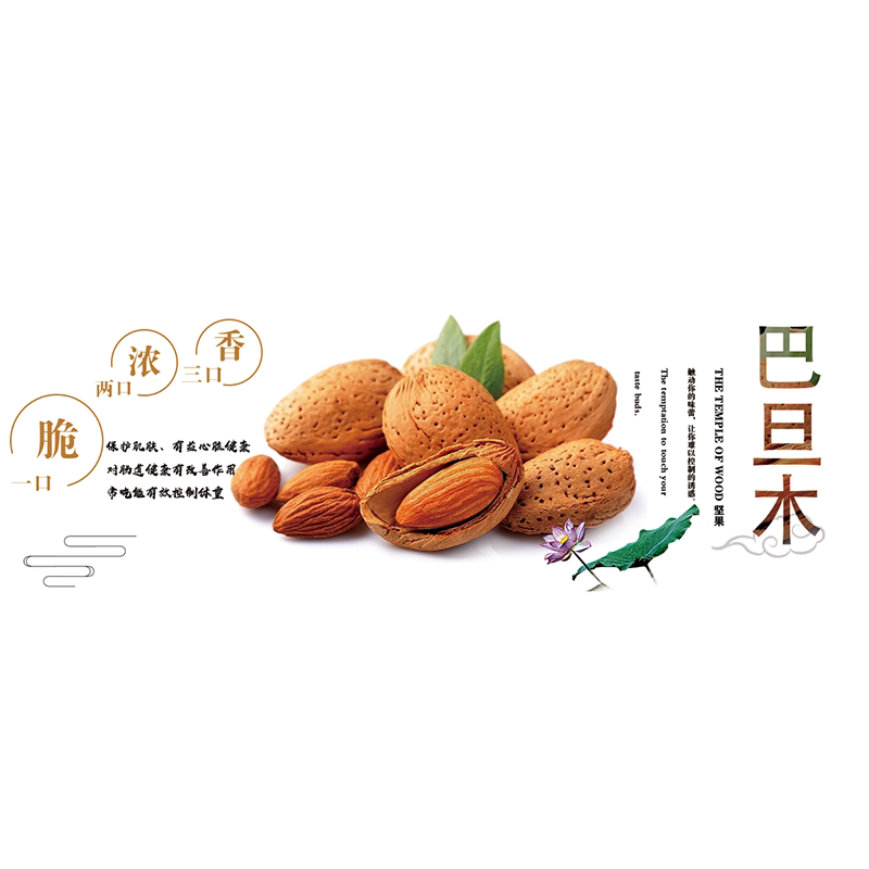 巴旦木夏威夷果不干胶贴纸