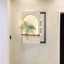 奶油风电表箱装饰画水培绿植配电箱开关盒遮挡立体发光壁灯挂画