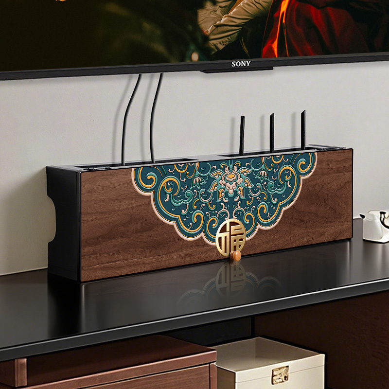 路由器收纳盒电视柜机顶盒放置架