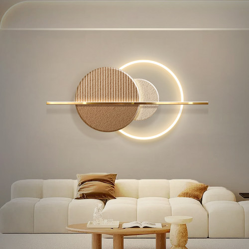 客厅立体奶油风发光装饰画