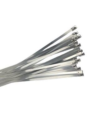 304不锈钢扎带 自锁白钢绑带 4.6*300/200mm 金属卡扣 扎丝固定带