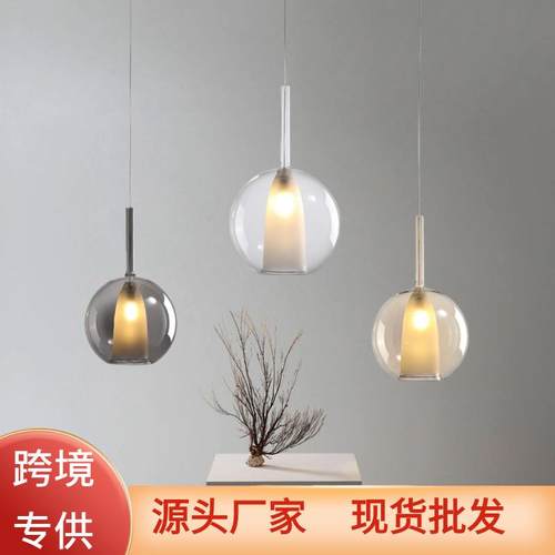 北欧创意玻璃小吊灯餐厅吧台泡泡玻璃小吊灯多头组合楼梯长吊灯