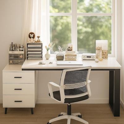 电脑桌台式家用书桌卧室学生写字桌带抽屉职员桌子桌椅组合办公桌