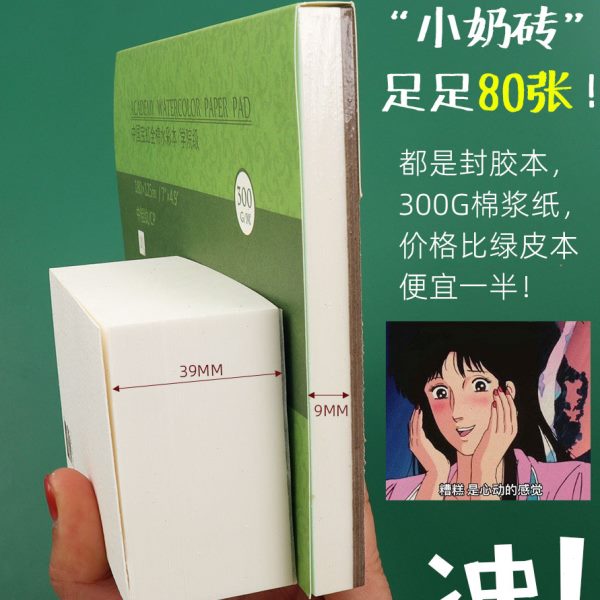 宝虹学院级水彩纸禅绕画纸砖棉浆纸300g水彩纸小学生儿童手绘画画