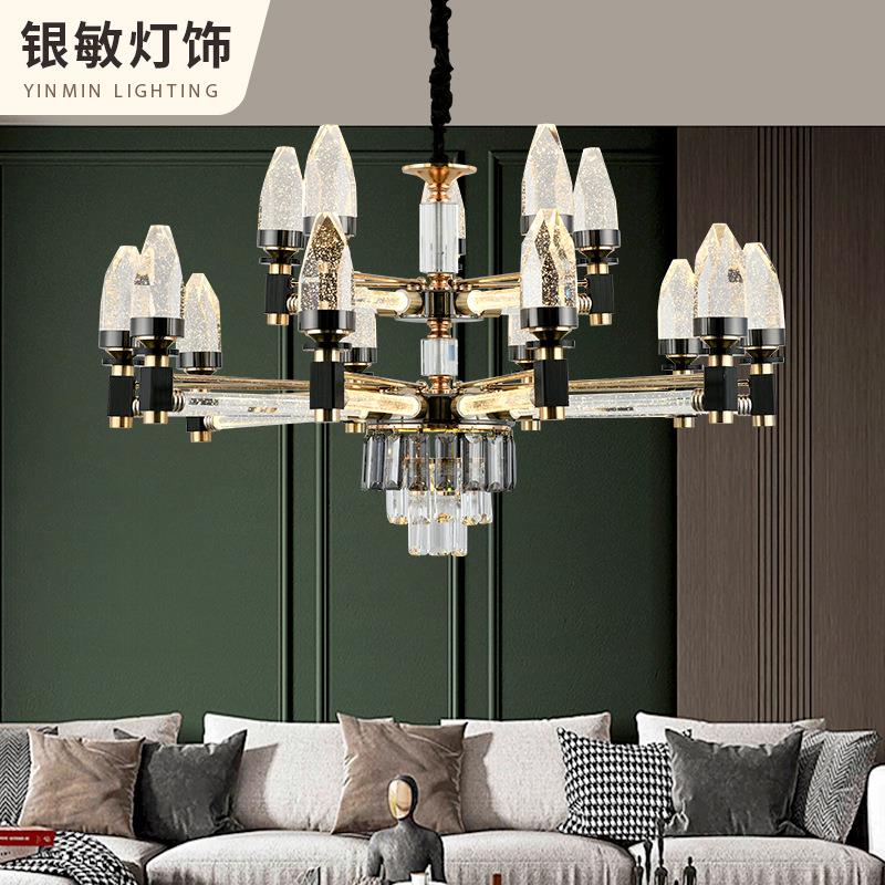 新款北欧客厅吊灯菱形水晶餐厅吊灯气泡简约冰山造型客厅灯