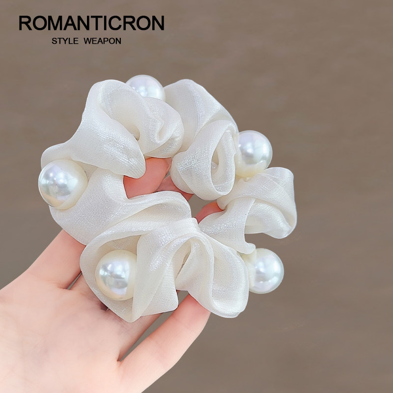 珍珠大肠发圈韩系丸子头扎头发白色头花精致公主风高端盘发绳头饰,饰品/流行首饰/时尚饰品新,发饰,淘宝优惠券,粉丝福利购,淘宝优惠卷