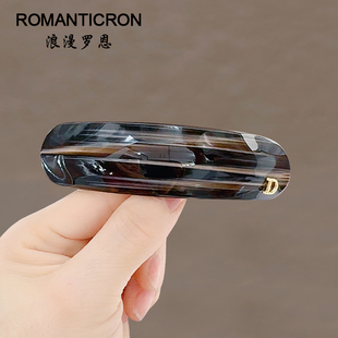 发夹后脑勺高级感轻奢风小众醋酸弹簧横夹大号发量多马尾成人发卡