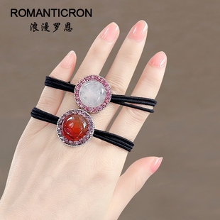 扎头头绳发圈简约精致半扎发手工发绳高颜值奢侈品夏季细皮圈