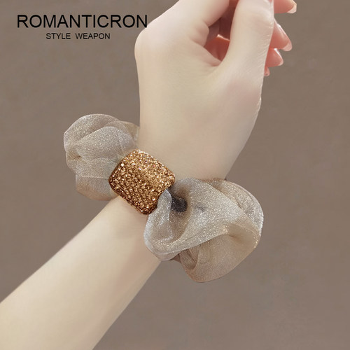 发圈欧根纱法式简约气质