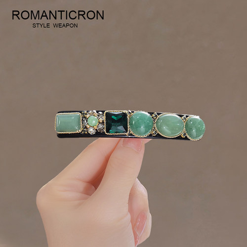 发夹天然半宝石原创高端顶夹